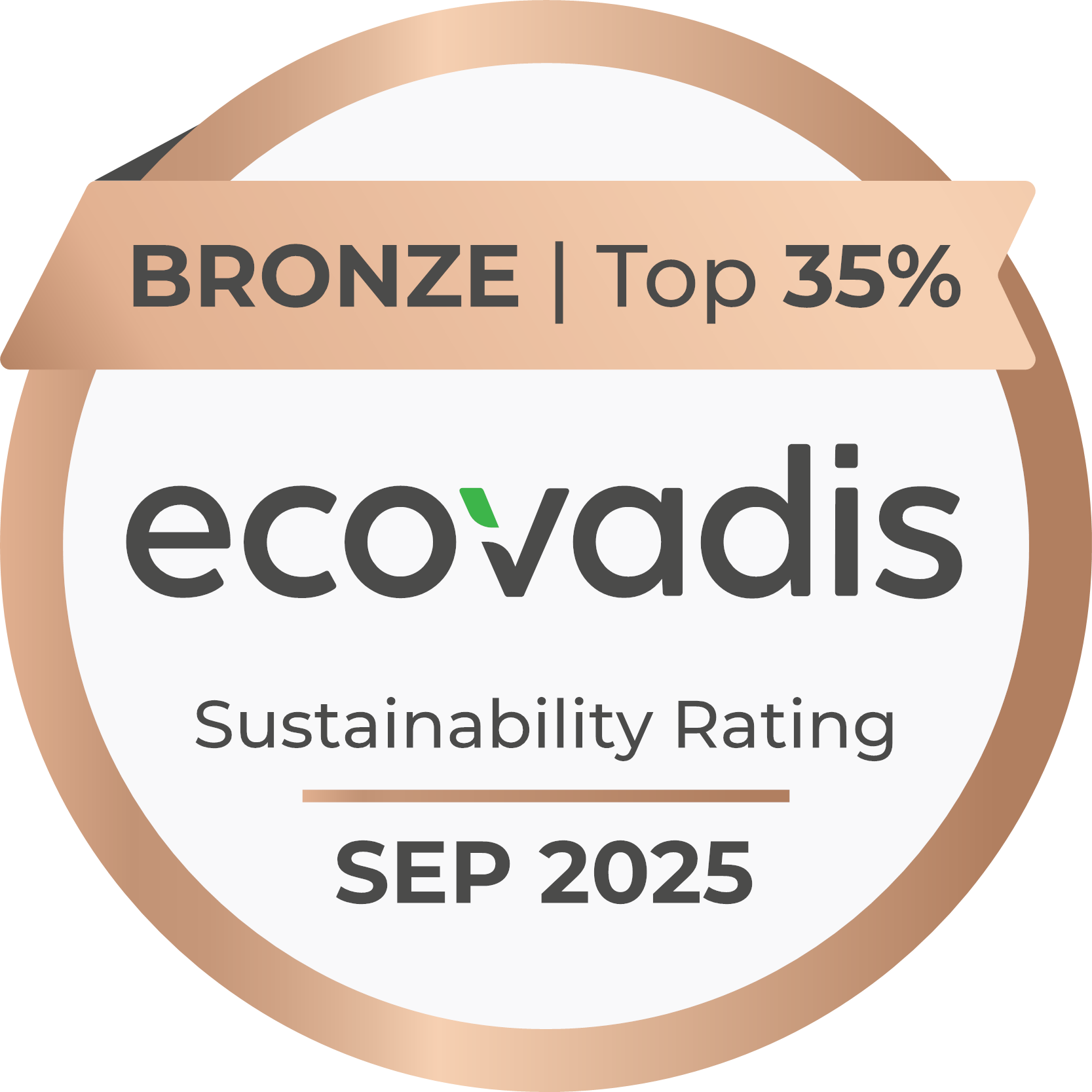 EcoVadis Bronze Medaille, Sustainability Rating September 2025